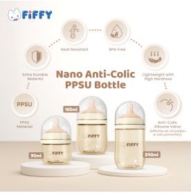 FIFFY NANO ANTI-COLIC PPSU BOTTLE X3 BOTTLE + NANO PPSU SIPPY CUP COMBO SET (FO26001)