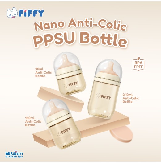 FIFFY NANO ANTI-COLIC PPSU BOTTLE WITH NANO TECH SILICONE TEAT (98-05-022/023/024/026/027/028)