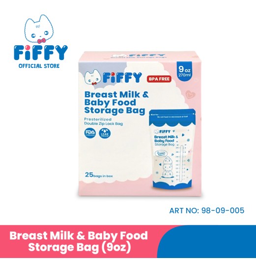 FIFFY BREAST MILK STORAGE BAG 9OZ PLASTIK SIMPAN SUSU IBU (25PC/BOX) (98-09-005)