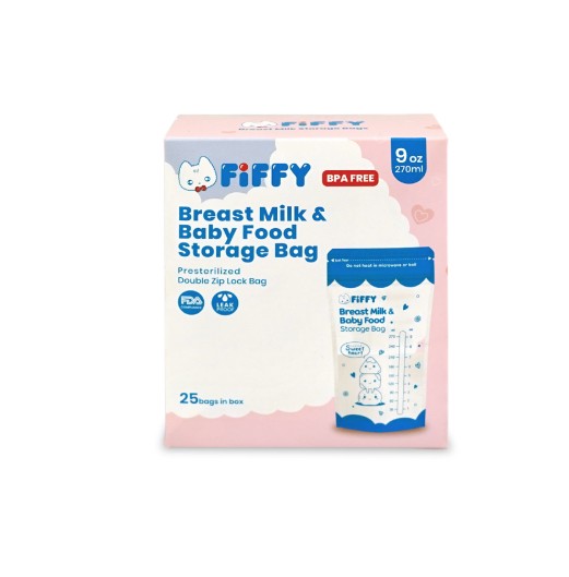 FIFFY BREAST MILK STORAGE BAG 9OZ PLASTIK SIMPAN SUSU IBU (25PC/BOX) (98-09-005)