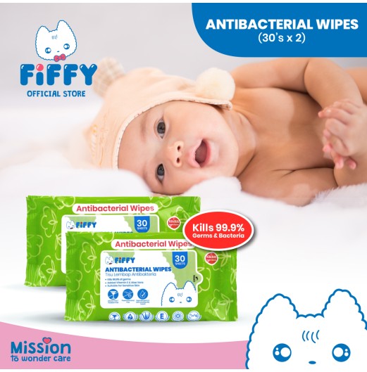 Baby Wipes - FIFFY ANTIBACTERIAL HYGIENIC WIPES (30s x 2) Baby Wipes - FIFFY ANTIBACTERIAL HYGIENIC WIPES (30s x 2)
