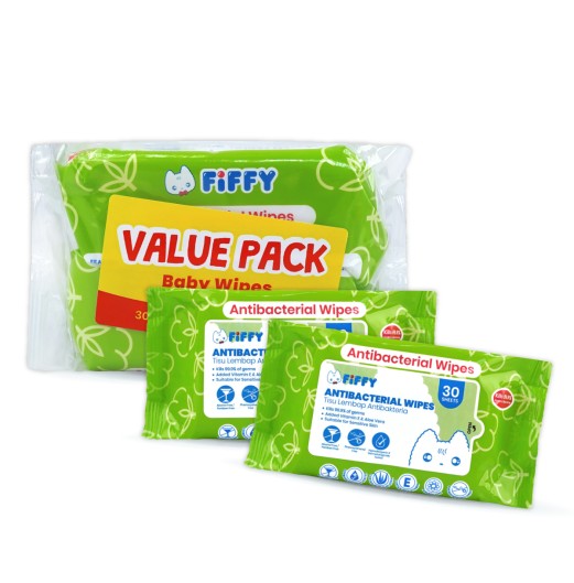 Baby Wipes - FIFFY ANTIBACTERIAL HYGIENIC WIPES (30s x 2) Baby Wipes - FIFFY ANTIBACTERIAL HYGIENIC WIPES (30s x 2)