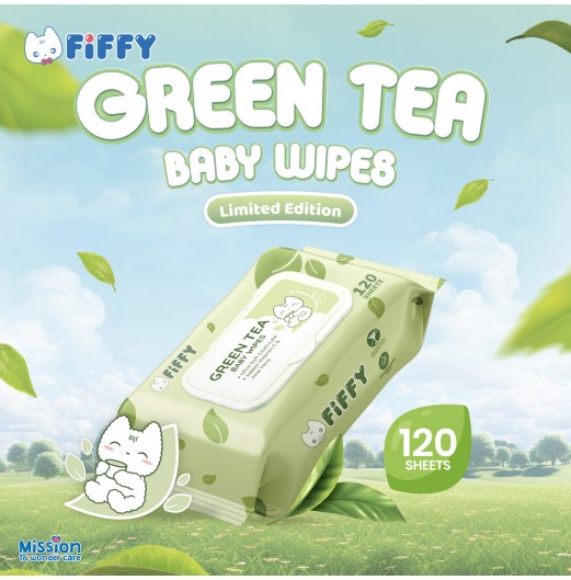 FIFFY BABY WIPES GREEN TEA 120’S X 2 TISU BASAH (98-15-004)