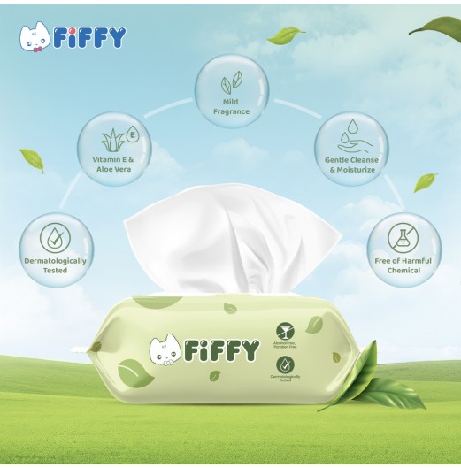 FIFFY BABY WIPES GREEN TEA 120’S X 2 TISU BASAH (98-15-004)