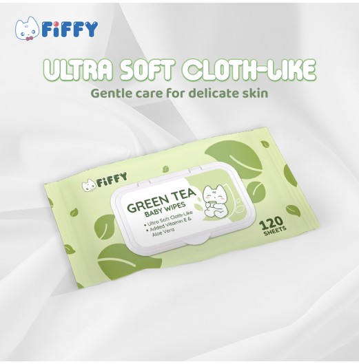 FIFFY BABY WIPES GREEN TEA 120’S X 2 TISU BASAH (98-15-004)