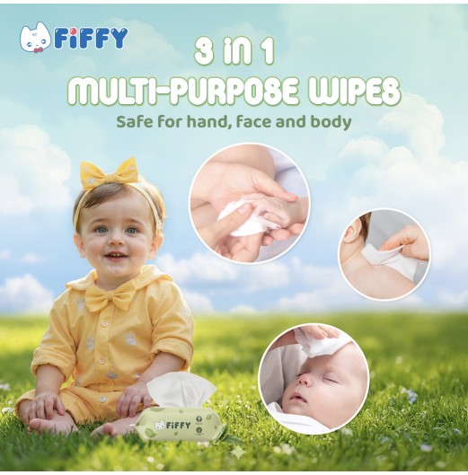 FIFFY BABY WIPES GREEN TEA 120’S X 2 TISU BASAH (98-15-004)
