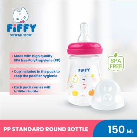 FIFFY BOTOL SUSU BAYI PP STANDARD ROUND BOTTLE 150ML (98-161)