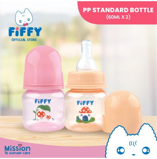 FIFFY BOTOL SUSU BAYI BABY TWIN PACK FEEDING BOTTLE (2OZ/60ML) (98-173)