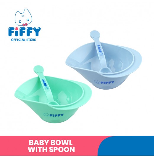 FIFFY BABY BOWL + SPOON X 2 SETS MANGKUK DAN SUDU BAYI (98-311)