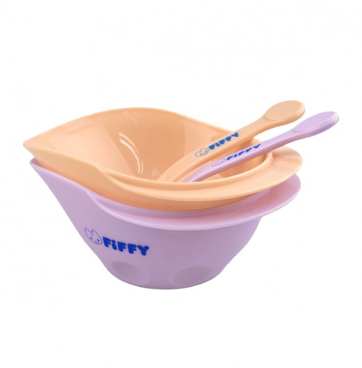 FIFFY BABY BOWL + SPOON X 2 SETS MANGKUK DAN SUDU BAYI (98-311)