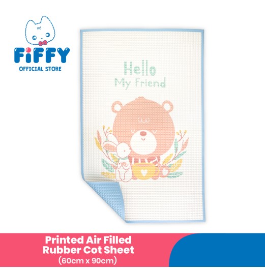 FIFFY PRINTED AIR FILLED RUBBER COT SHEET (60CM X 90CM) ALAS TIKAR GETAH BAYI (98-637)