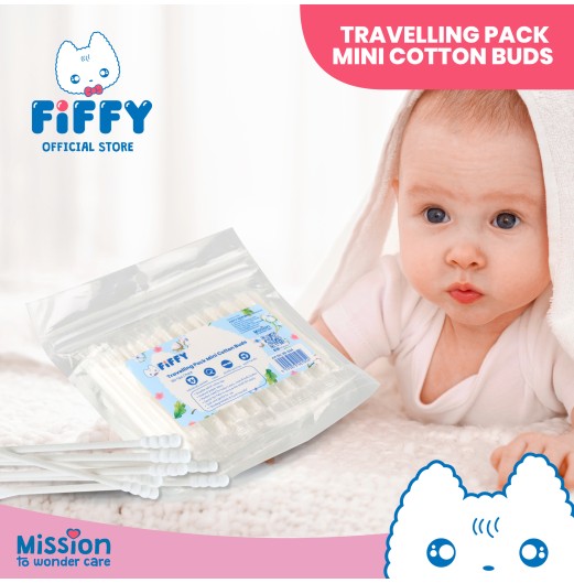 FIFFY TRAVELLING PACK MINI COTTON BUD PUTIK KAPAS BAYI (80PCS) (98-644)