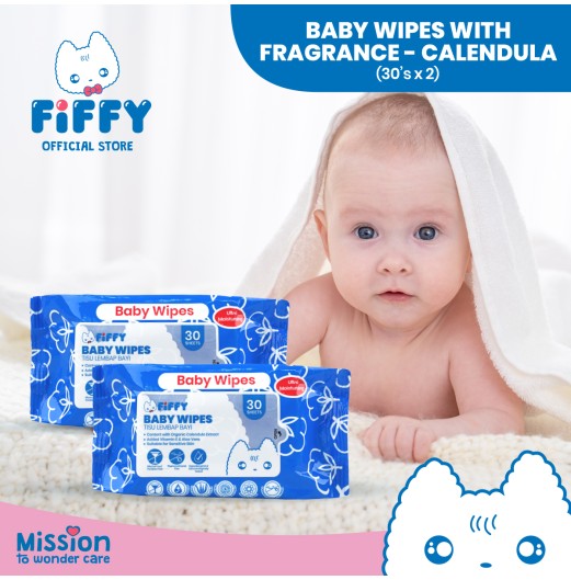 Baby Wipes - FIFFY BABY WIPES BLUE 30 S X 2