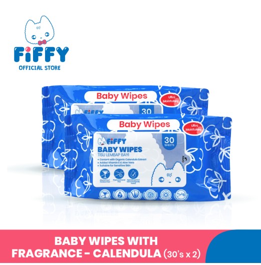 Baby Wipes - FIFFY BABY WIPES BLUE 30 S X 2