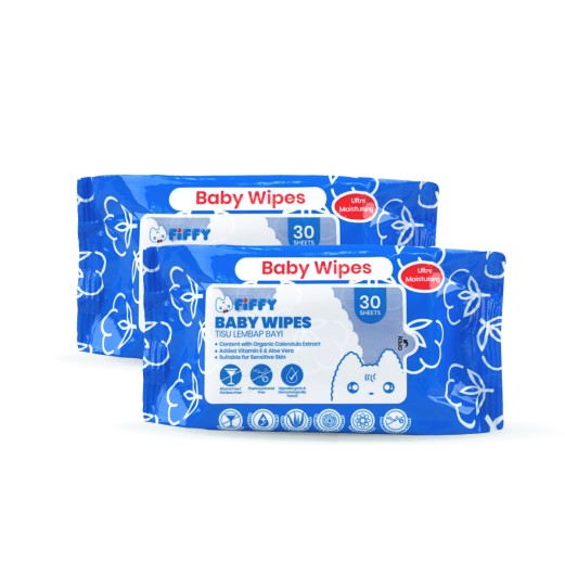 Baby Wipes - FIFFY BABY WIPES BLUE 30 S X 2