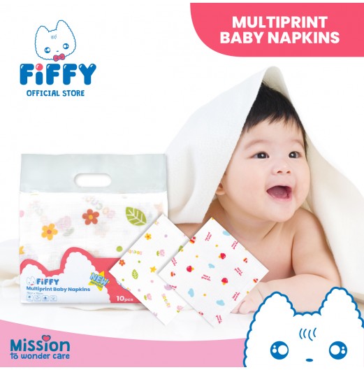 FIFFY LAMPIN BAYI BABY NAPKIN PRINTED 76 X 76CM 10'S (98-894)
