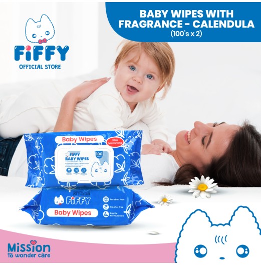 FIFFY TISU BASAH BABY WIPES BLUE 100'S X 2 (98-964)