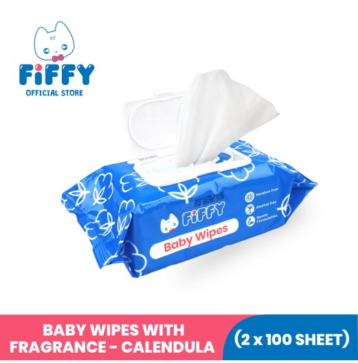 FIFFY TISU BASAH BABY WIPES BLUE 100'S X 2 (98-964)