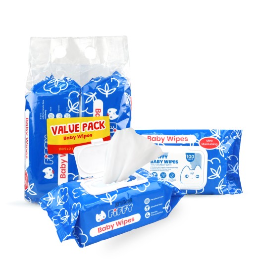 FIFFY TISU BASAH BABY WIPES BLUE 100'S X 2 (98-964)