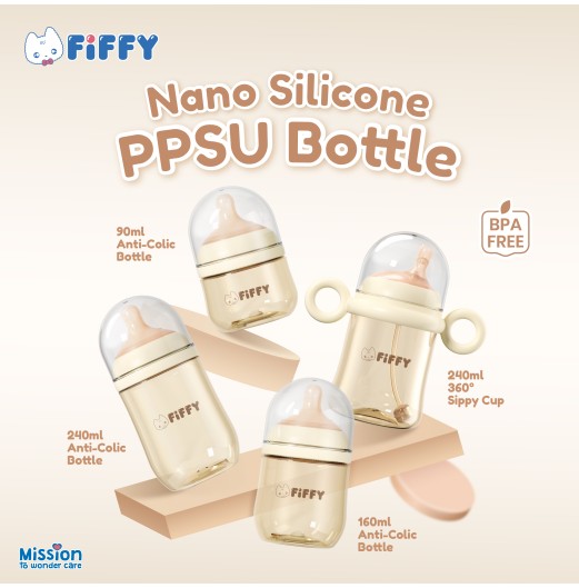 FIFFY NANO ANTI-COLIC PPSU BOTTLE X3 BOTTLE + NANO PPSU SIPPY CUP COMBO SET (FO26001)