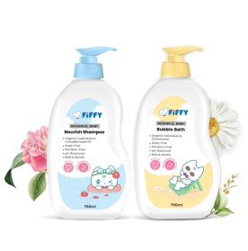 FIFFY BOTANICAL BABY BUBBLE BATH & NOURISH SHAMPOO COMBO (FO26003)