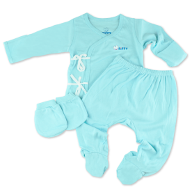 FIFFY NEWBORN LONG SLEEVE SUIT WITH LEGGING + MITTENS