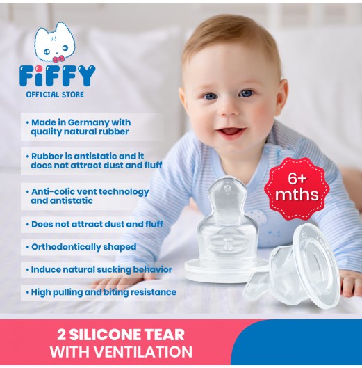 Teats & Nipples - FIFFY SILICONE TEATS WITH ANTI-COLIC VENT