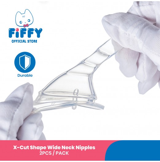 Teats & Nipples - FIFFY SILICONE WIDE NECK TEATS X CUT (2PCS)