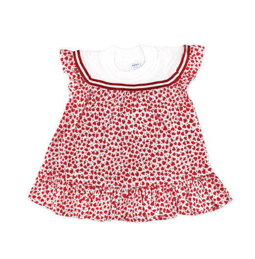 FIFFY RIBBED ROUND NECK RED FLORAL DRESS