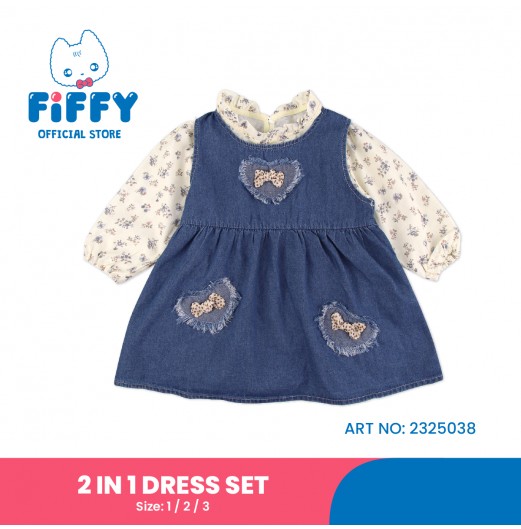 FIFFY ANTIQUE FLOWERS 2 IN 1 DRESS SET