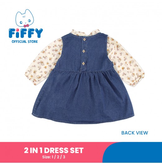 FIFFY ANTIQUE FLOWERS 2 IN 1 DRESS SET