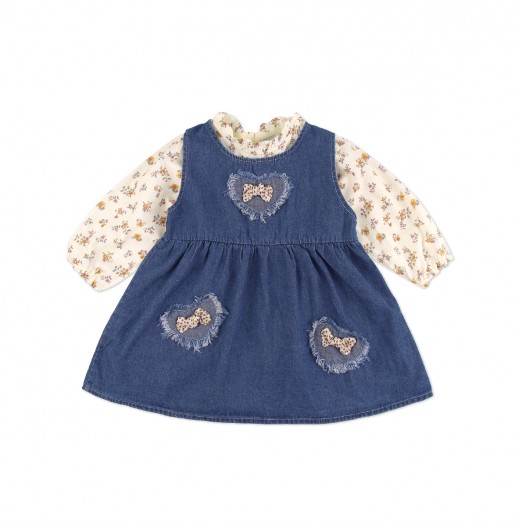 FIFFY ANTIQUE FLOWERS 2 IN 1 DRESS SET
