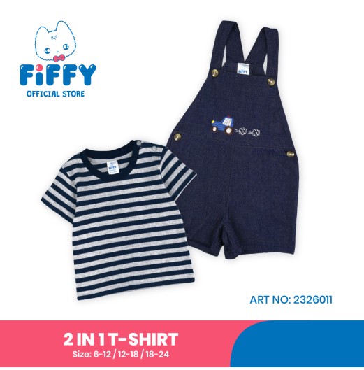 FIFFY STRIPE 2 IN1 T-SHIRT SUIT BAJU BAYI (2326011)