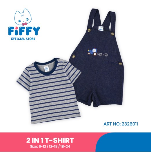 FIFFY STRIPE 2 IN1 T-SHIRT SUIT BAJU BAYI (2326011)