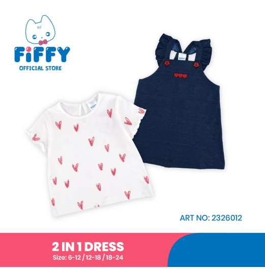 FIFFY HEART DENIM 2 IN1 DRESS BAJU BAYI (2326012) FIFFY HEART DENIM 2 IN1 DRESS BAJU BAYI (2326012)
