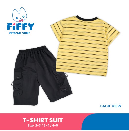 FIFFY BAJU BAYI URBAN STRIPE SHORT SLEEVE + CARGO SHORT PANT BOY SUIT (2326034)