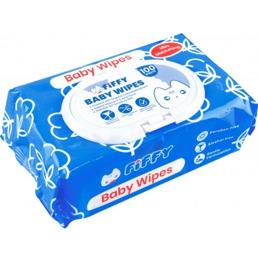 Baby Wipes - FIFFY BABY WIPES BLUE 100 S