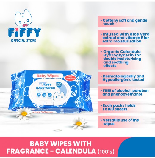 Baby Wipes - FIFFY BABY WIPES BLUE 100 S