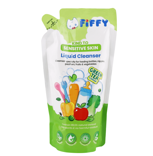 FIFFY BABY LIQUID CLEANSER REFILL PACK GREEN TEA FLAVOR (600ML)