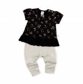 FIFFY SPACE SERIES SHINE LIKE A STAR SHORT SLEEVE + LONG PANT GIRL SUIT