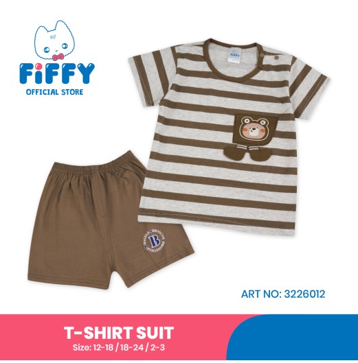 FIFFY STRIPE BEAR POCKET T-SHIRT SUIT BAJU BAYI (3226012) FIFFY STRIPE BEAR POCKET T-SHIRT SUIT BAJU BAYI (3226012)