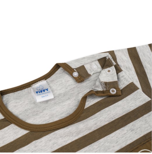 FIFFY STRIPE BEAR POCKET T-SHIRT SUIT BAJU BAYI (3226012) FIFFY STRIPE BEAR POCKET T-SHIRT SUIT BAJU BAYI (3226012)