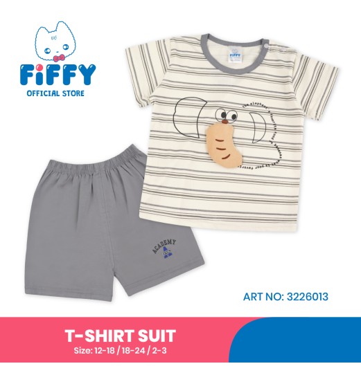 FIFFY STRIPE ELEPHANT T-SHIRT SUIT BAJU BAYI (3226013)