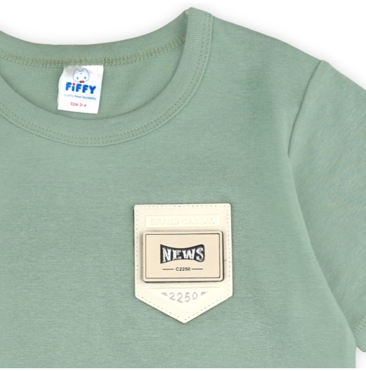 FIFFY BOY PLAIN POCKET T-SHIRT SUIT (3226901)
