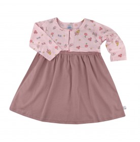 FIFFY PINK SWEET CARDIGAN DRESS SET