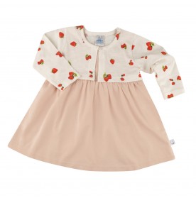 FIFFY SWEET STRAWBERRY CARDIGAN DRESS SET