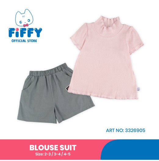 FIFFY RIBBED RUFFLE COLLAR BLOUSE SUIT BAJU BAYI (3326905)