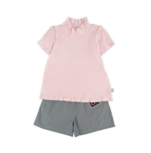 FIFFY RIBBED RUFFLE COLLAR BLOUSE SUIT BAJU BAYI (3326905)