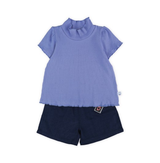 FIFFY RIBBED RUFFLE COLLAR BLOUSE SUIT BAJU BAYI (3326905)