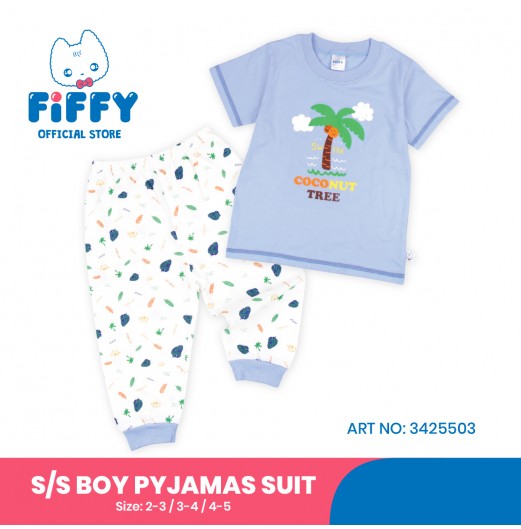 FIFFY COCONUT TREE SHORT SLEEVE BOY PYJAMAS SUIT